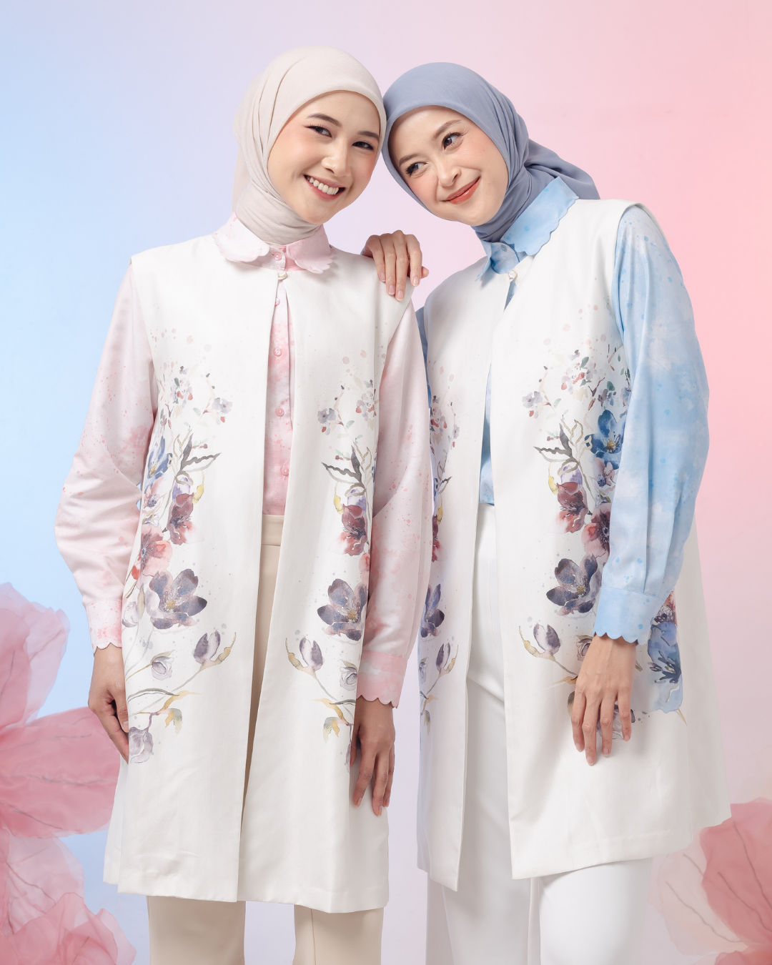 OMARA Chayla Garden Brush Vest | Rompi Wanita - Gardenia