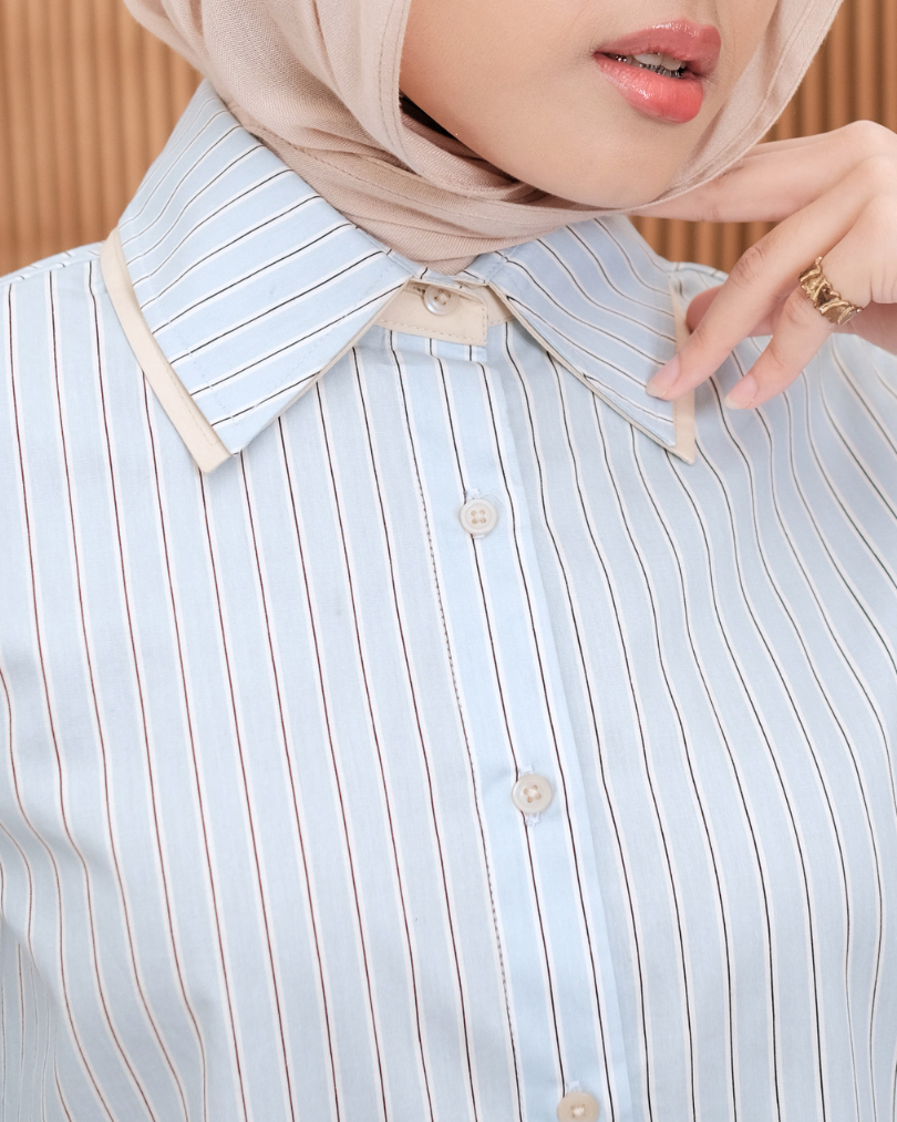 OMARA Zoila Double Collar Shirt | Kemeja Wanita - Easeé