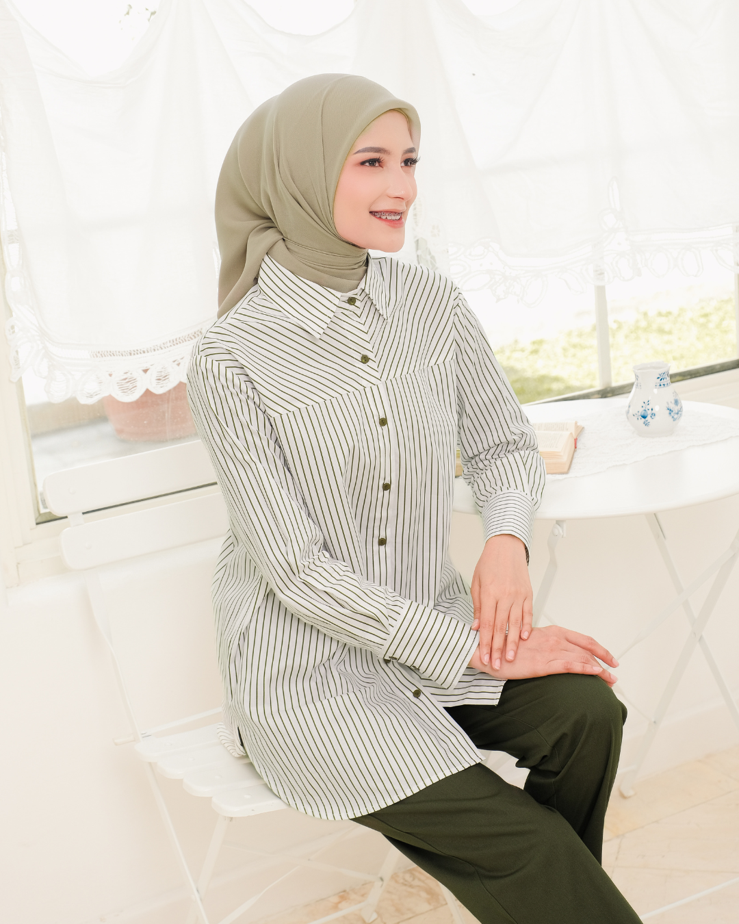 Jenisa Diagonal Stripe Shirt