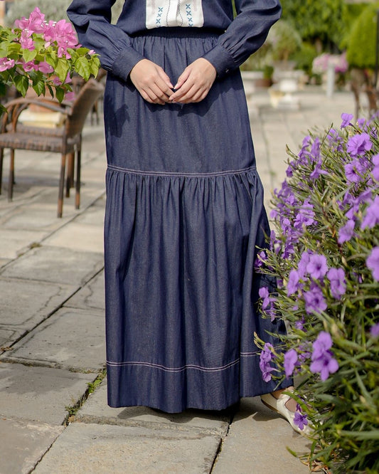 OMARA Niki A-Line Ruffle Skirt | Rok Wanita - Soft Reverie