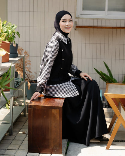 Benita Gingham-Layered Blouse