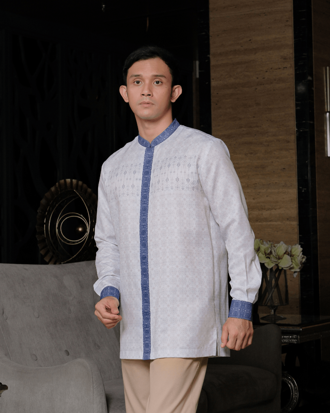OMARA Tavian Textured Koko Shirt | Kemeja Koko Pria - Rona Sarimbit Series