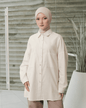 OMARA Araceli Oversize Cream Shirt | Kemeja Blouse Wanita - Mosaic