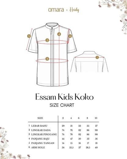 OMARA x Heidy Essam Opnaisel Kids Koko Shirt | Kemeja Koko Anak - Soft Inheritance Sarimbit Series