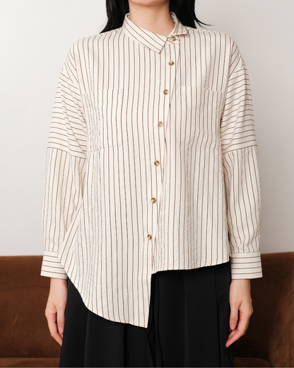 OMARA Zayla Asymmetric Shirt | Kemeja Blouse Wanita - Easeé