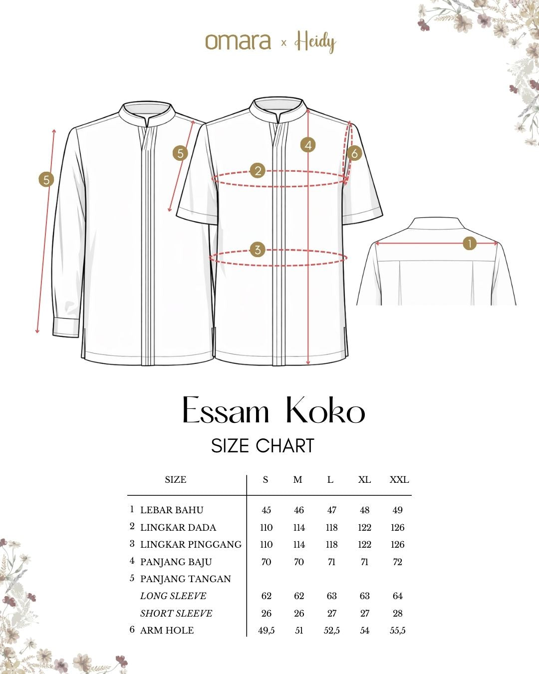 OMARA x Heidy Essam Opnaisel Koko Shirt | Kemeja Koko Pria - Soft Inheritance Sarimbit Series