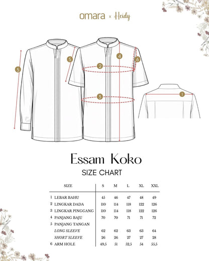 OMARA x Heidy Essam Opnaisel Koko Shirt | Kemeja Koko Pria - Soft Inheritance Sarimbit Series