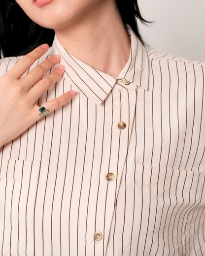 OMARA Zayla Asymmetric Shirt | Kemeja Blouse Wanita - Easeé