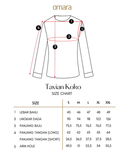 OMARA Tavian Textured Koko Shirt | Kemeja Koko Pria - Rona Sarimbit Series