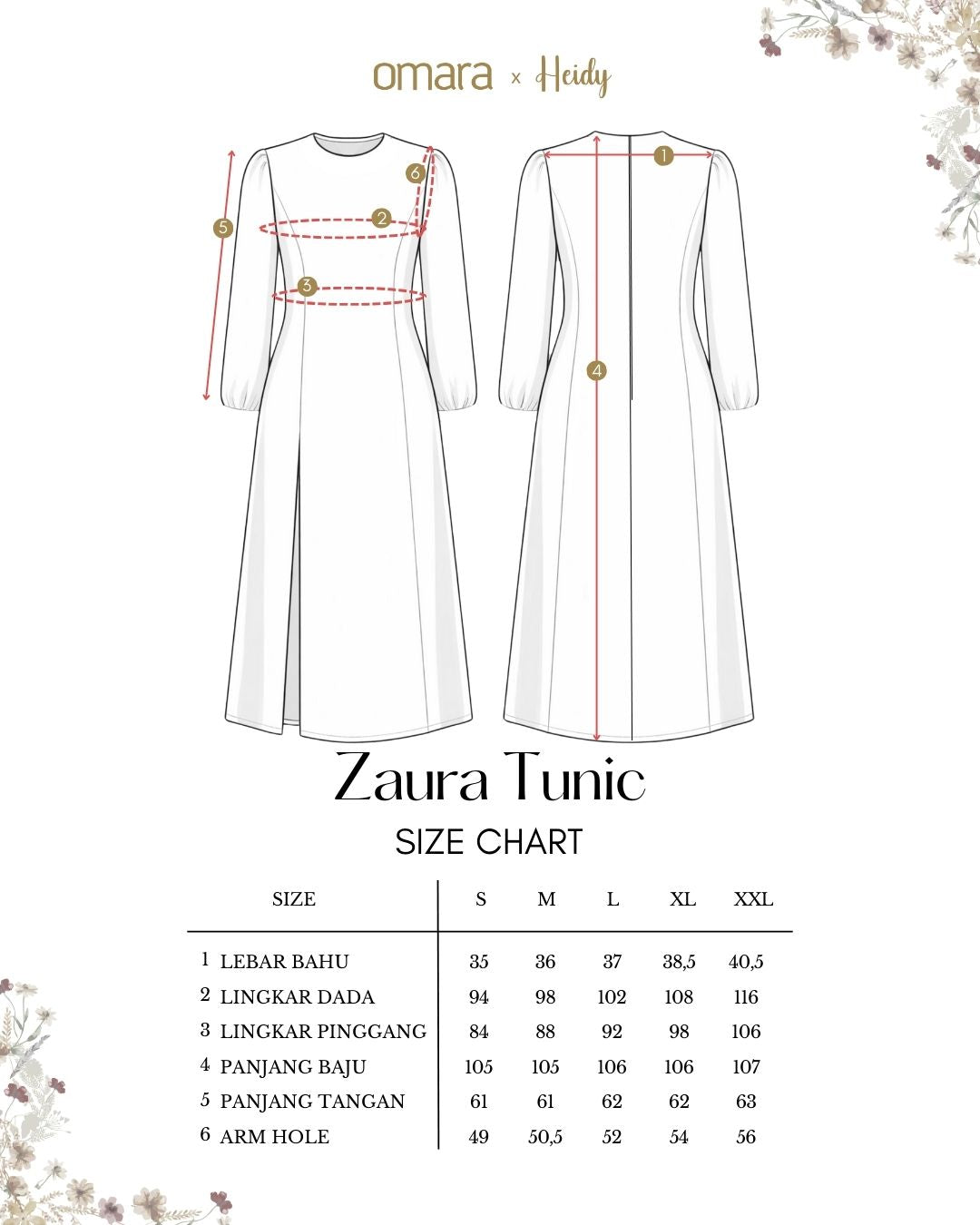 OMARA x Heidy Zaura Beads-Slit Tunic | Tunik Wanita - Quiet Ornament Sarimbit Series