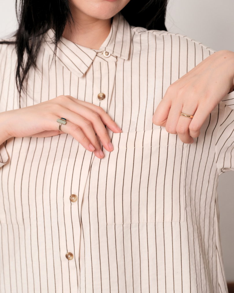 OMARA Zayla Asymmetric Shirt | Kemeja Blouse Wanita - Easeé