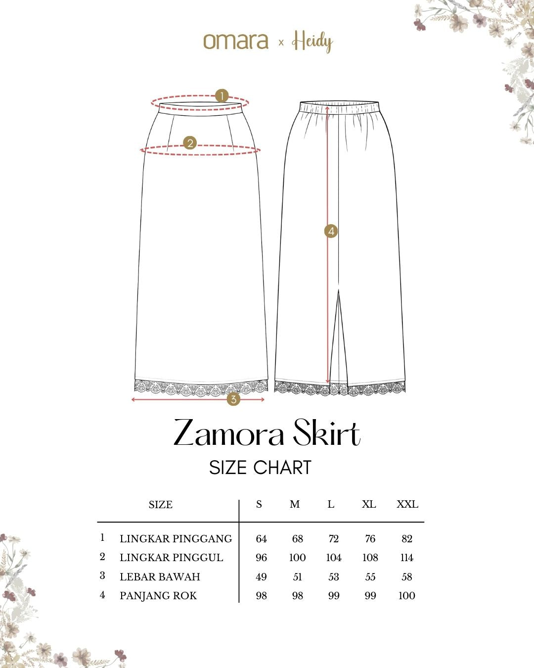 OMARA x Heidy Zamora Bordered Lace Skirt | Rok Wanita - Quiet Ornament Sarimbit Series