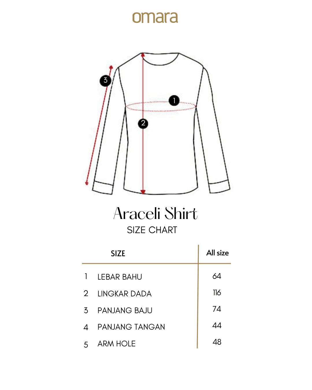 OMARA Araceli Oversize Cream Shirt | Kemeja Blouse Wanita - Mosaic
