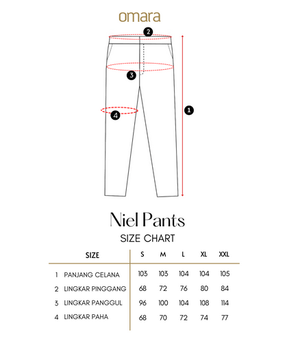 OMARA Niel High-Waist Cuffed Pants | Celana Wanita - Soft Reverie
