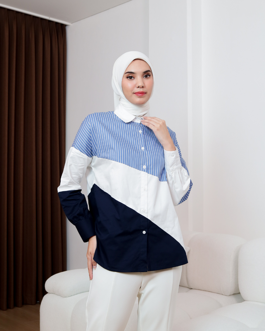 OMARA Rhayne Multicolor Shirt | Atasan Kemeja Wanita - The Daily Tales