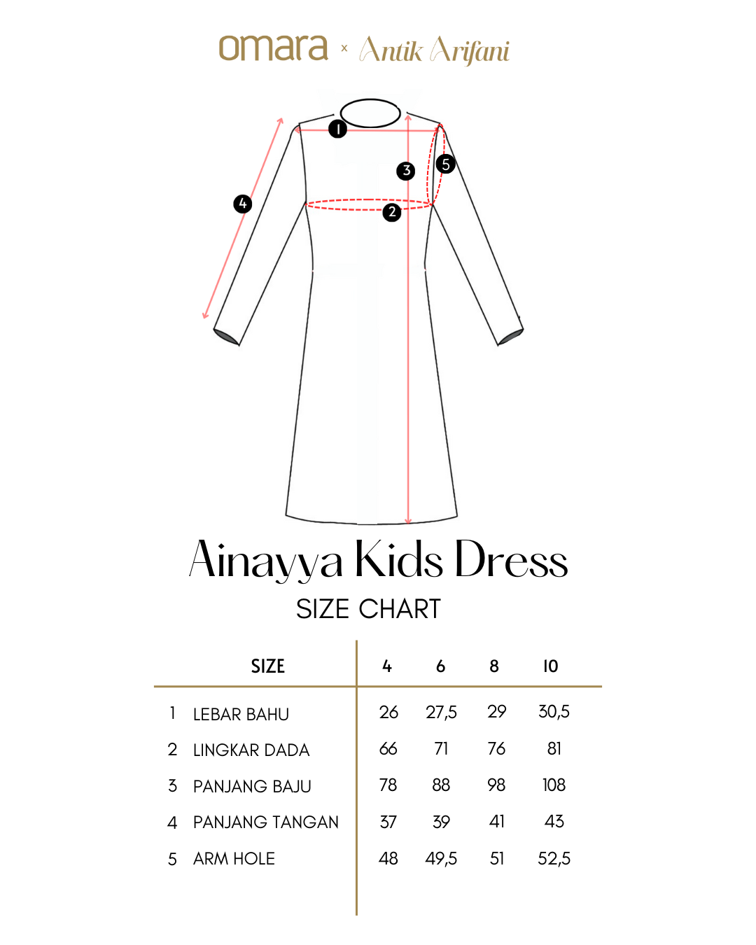 OMARA x Antik Arifani Lanita Series - Ainayya Kids Dress | Gaun Anak