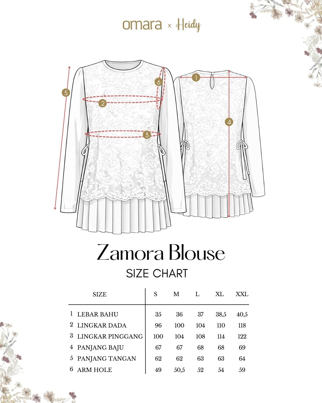 OMARA x Heidy Zamora 2 Piece Lace-Beads Vest Blouse | Atasan Wanita - Quiet Ornament Sarimbit Series