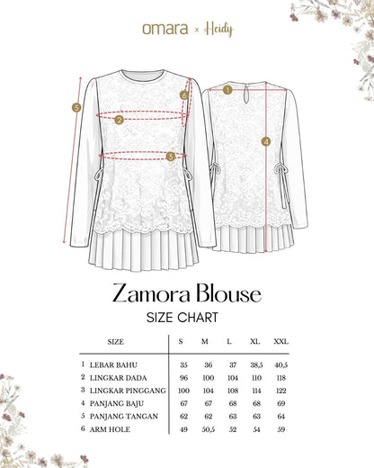 OMARA x Heidy Zamora 2 Piece Lace-Beads Vest Blouse | Atasan Wanita - Quiet Ornament Sarimbit Series