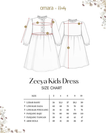 OMARA x Heidy Zeeya Ruffles-Lace Kids Dress | Dress Anak - Quiet Ornament Sarimbit Series