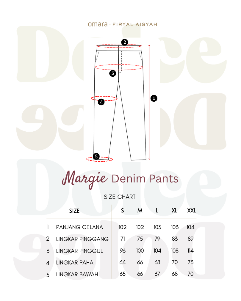 Omara x Firyal Aisyah — Margie Embroidery Denim Cullote Pants | Celana Wanita