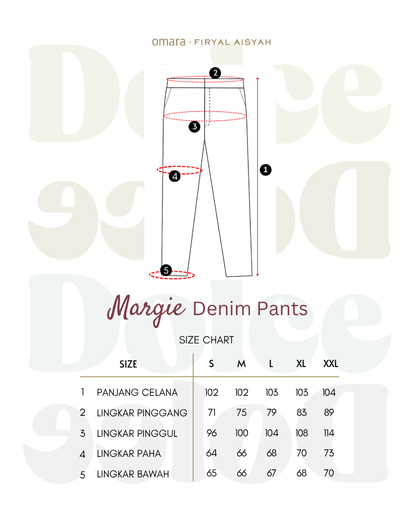Omara x Firyal Aisyah — Margie Embroidery Denim Cullote Pants | Celana Wanita