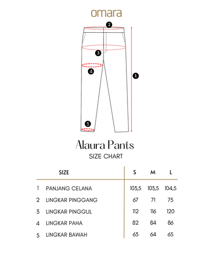 OMARA Alaura Denim List Wide Leg Pants | Celana Wanita - Mosaic