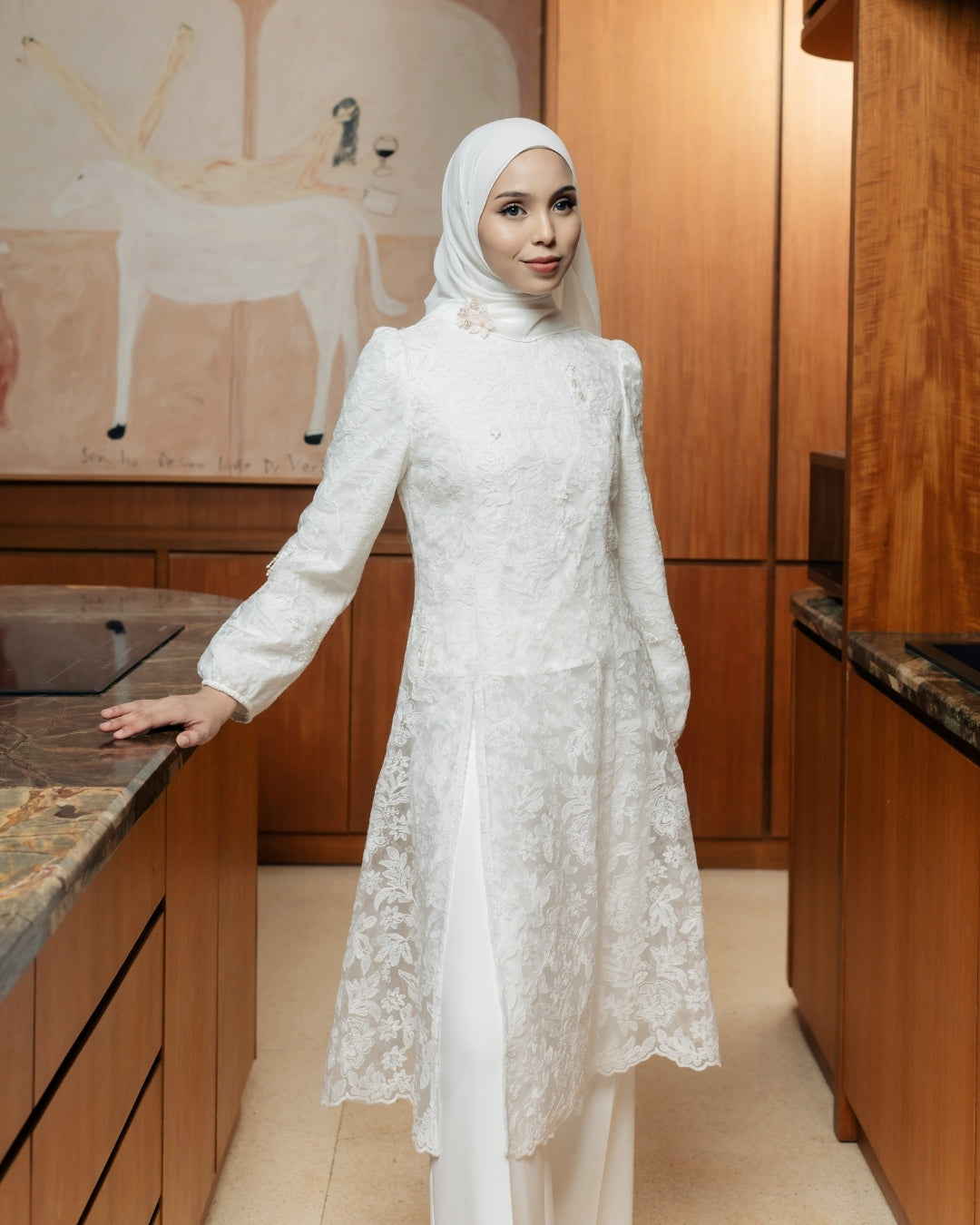 OMARA x Heidy Zaura Beads-Slit Tunic | Tunik Wanita - Quiet Ornament Sarimbit Series
