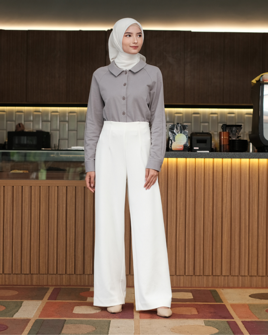 Anne Scuba Pants  Broken White
