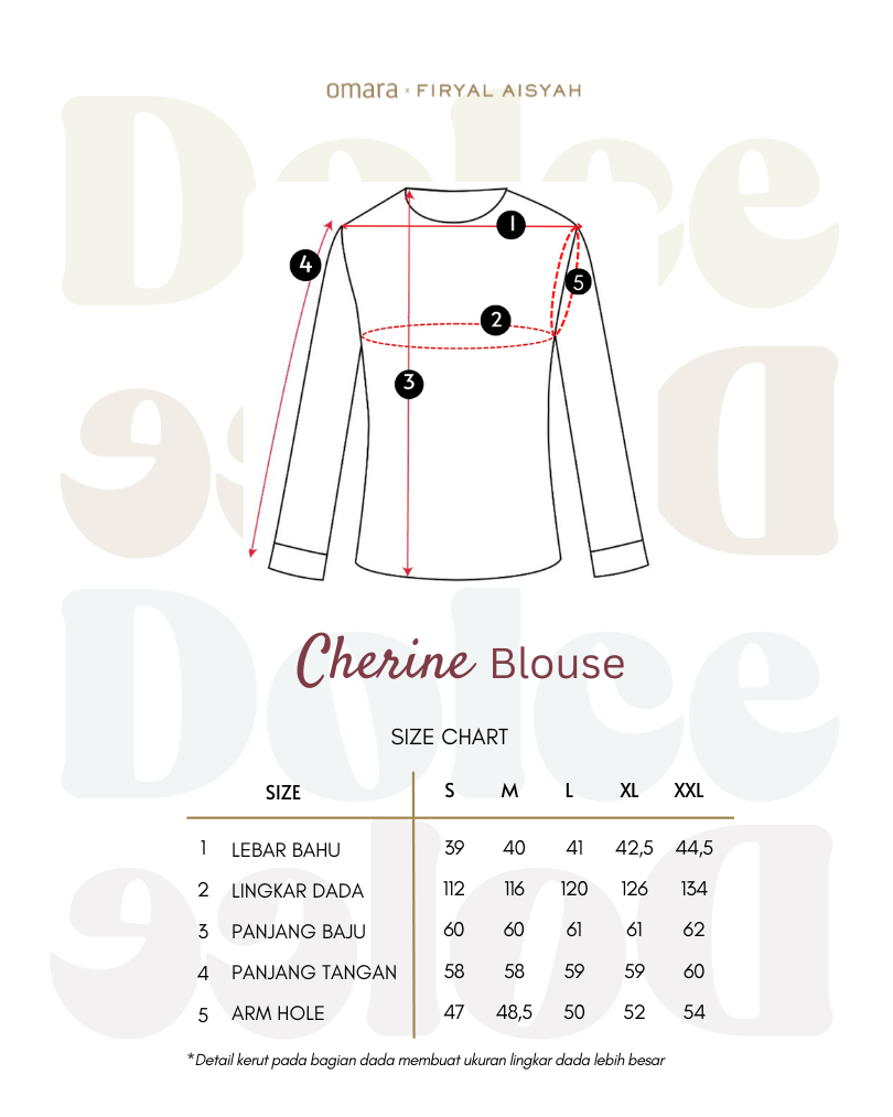 Omara x Firyal Aisyah —Cherine Red Cherry Ruffle Blouse Ivory | Atasan Wanita