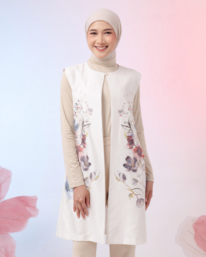 OMARA Chayla Garden Brush Vest | Rompi Wanita - Gardenia