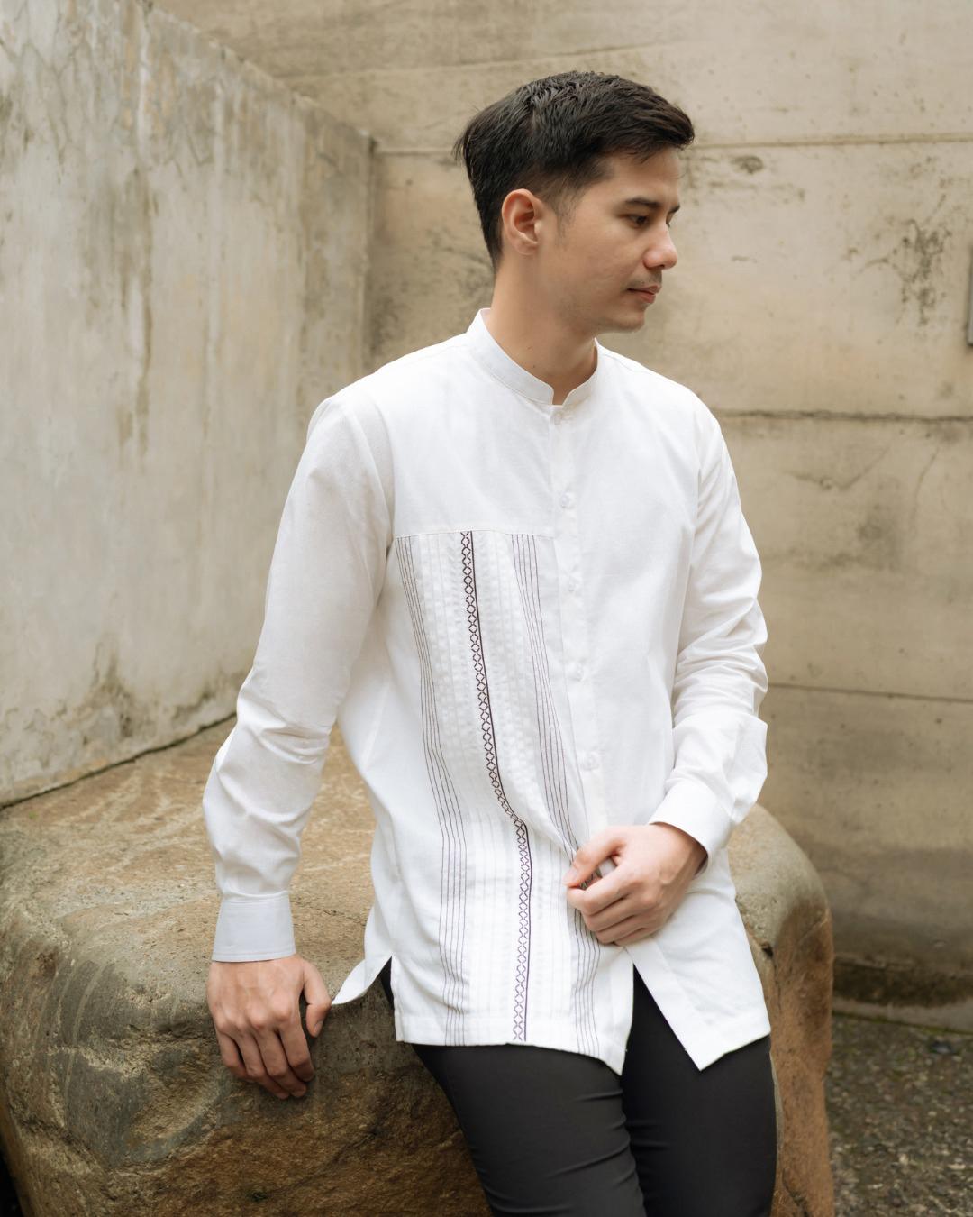 OMARA Labib Mixed Embellishment Shirt | Kemeja Koko Pria - Pilgrimage Hajj Collection
