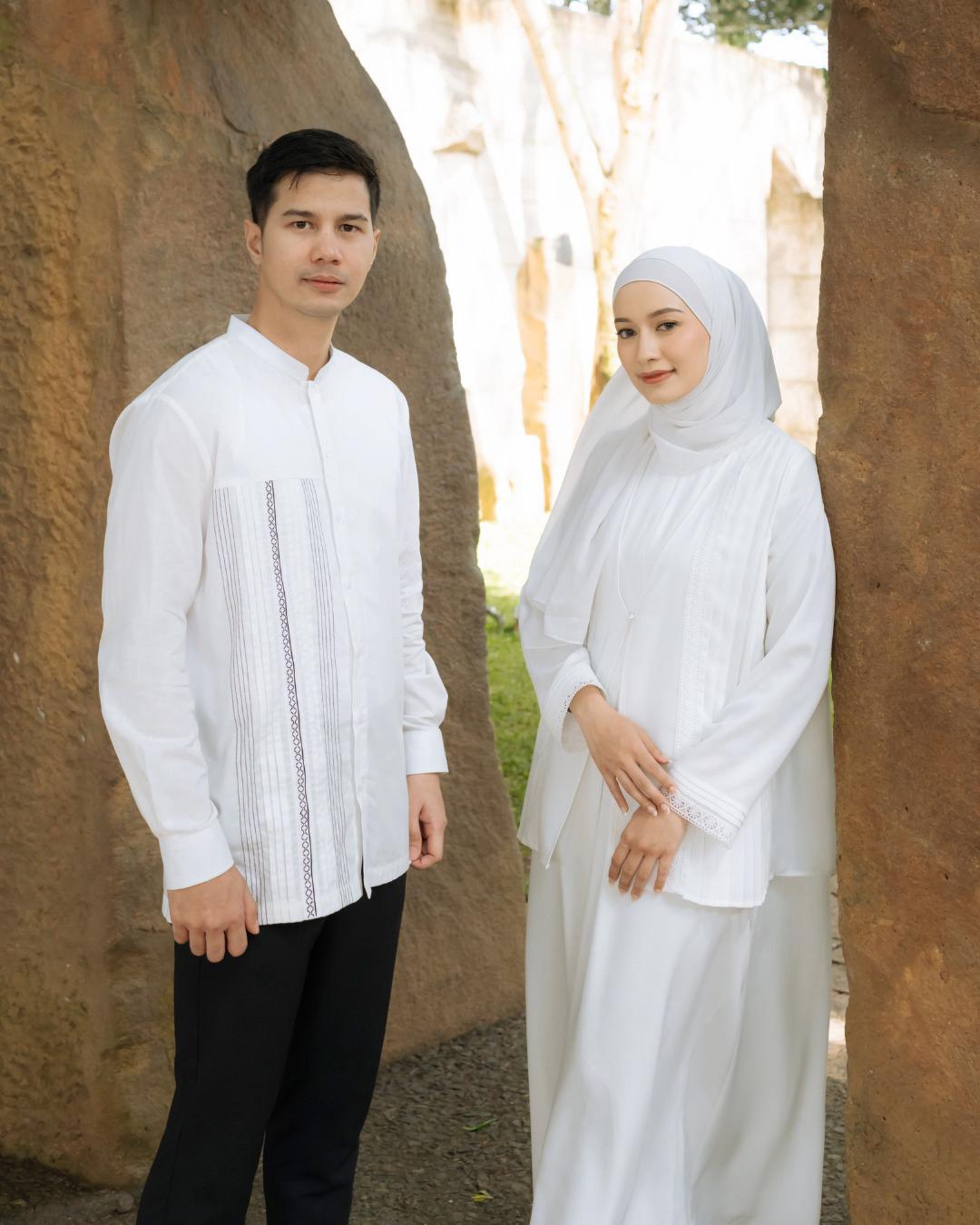 OMARA Labib Mixed Embellishment Shirt | Kemeja Koko Pria - Pilgrimage Hajj Collection