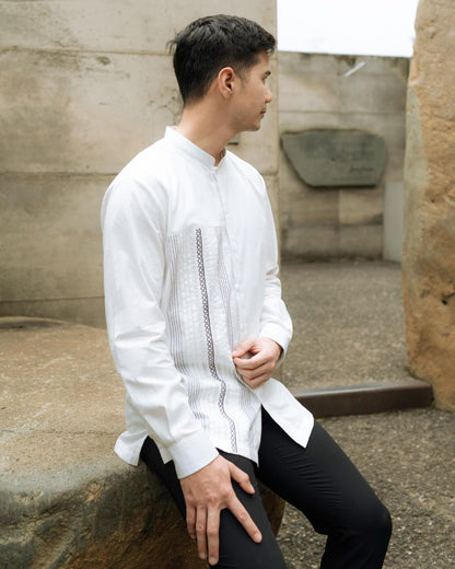 OMARA Labib Mixed Embellishment Shirt | Kemeja Koko Pria - Pilgrimage Hajj Collection