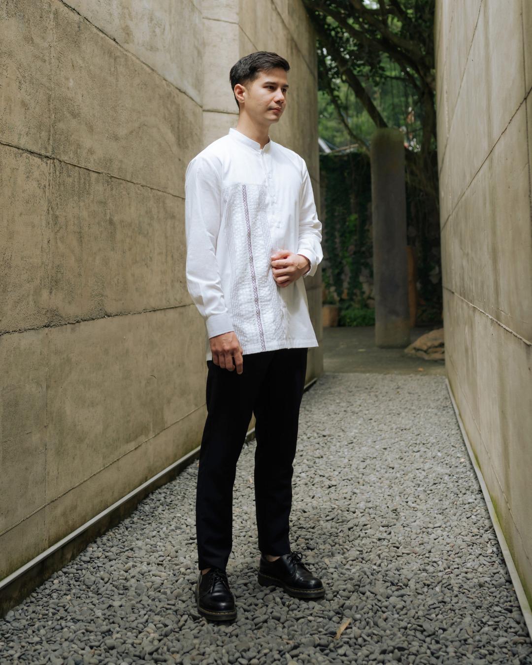 OMARA Labib Mixed Embellishment Shirt | Kemeja Koko Pria - Pilgrimage Hajj Collection