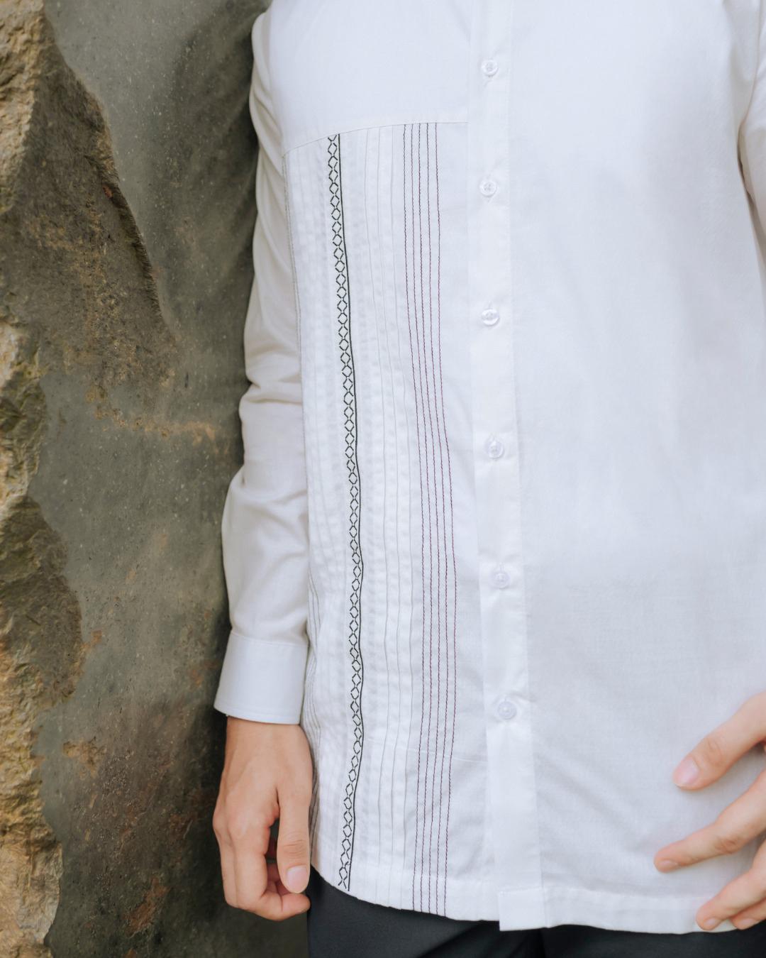 OMARA Labib Mixed Embellishment Shirt | Kemeja Koko Pria - Pilgrimage Hajj Collection
