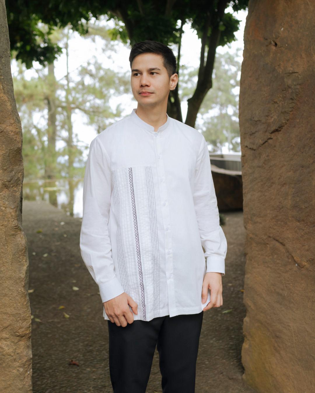 OMARA Labib Mixed Embellishment Shirt | Kemeja Koko Pria - Pilgrimage Hajj Collection
