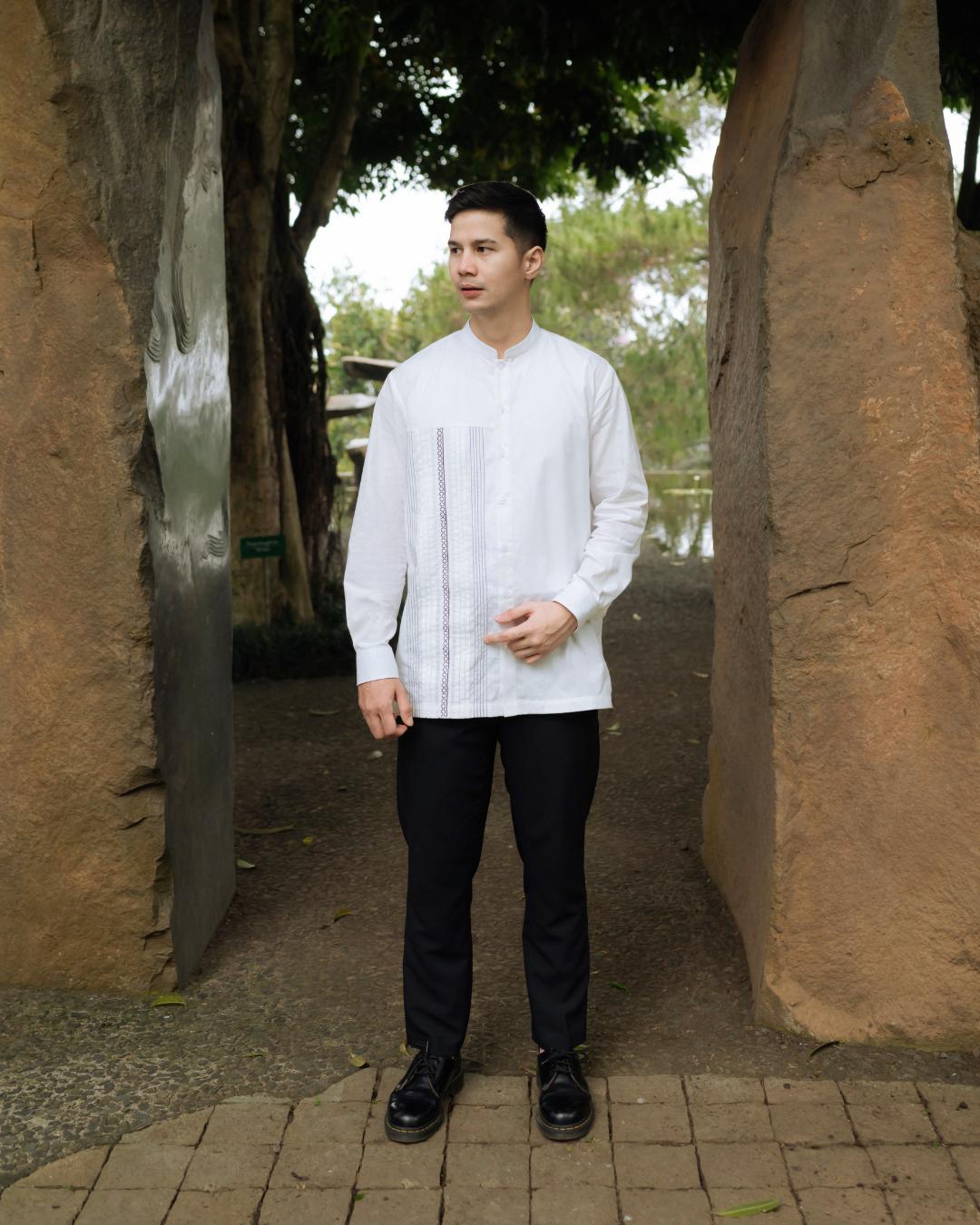 OMARA Labib Mixed Embellishment Shirt | Kemeja Koko Pria - Pilgrimage Hajj Collection
