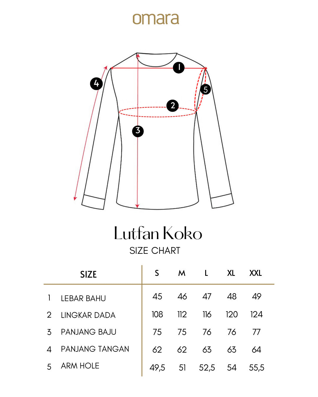 OMARA Lutfan Embroidery Shirt | Kemeja Koko Pria - Pilgrimage Hajj Collection