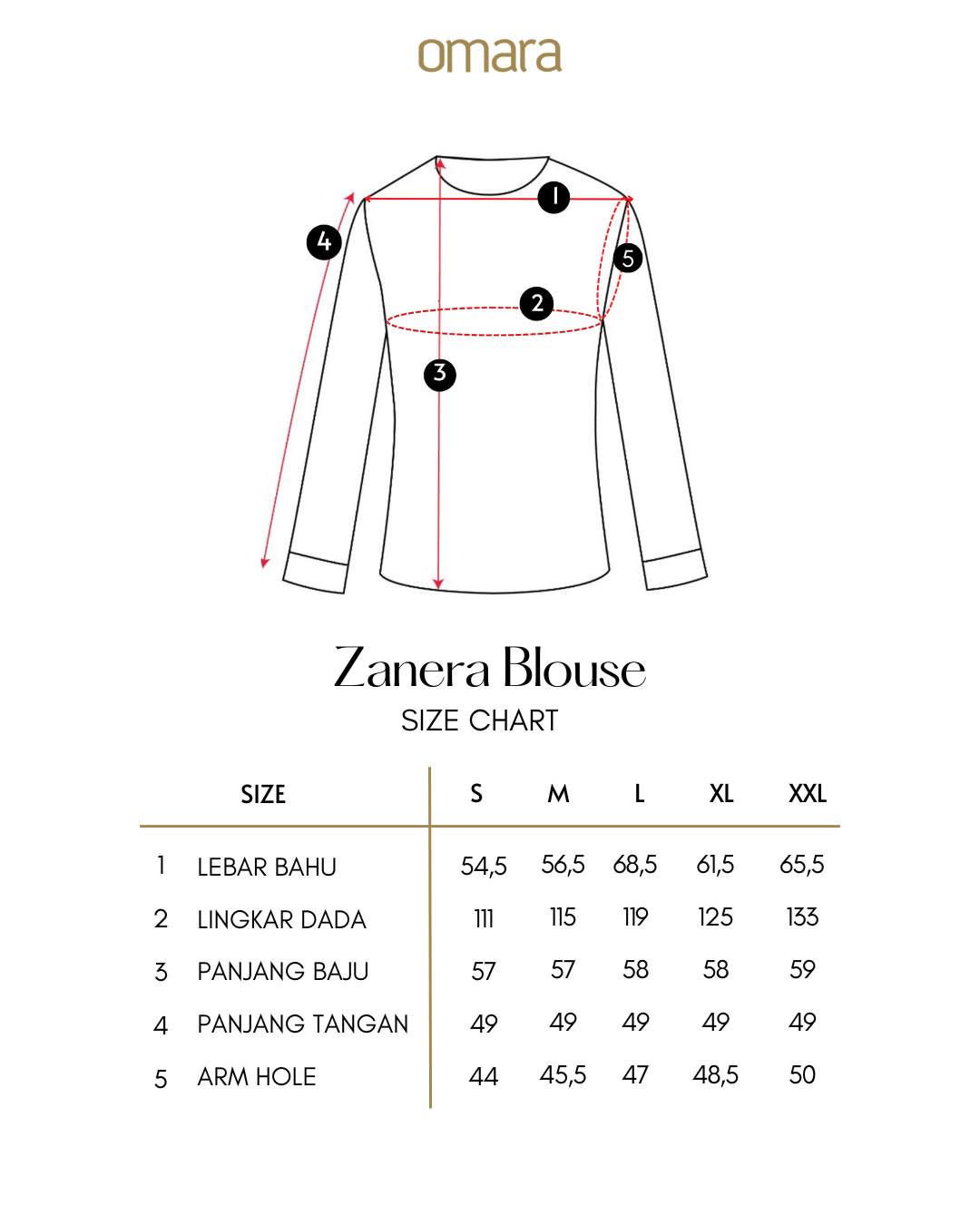 OMARA Zanera Diagonal Layer Blouse | Kemeja Blouse Wanita - Easeé