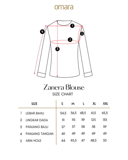 OMARA Zanera Diagonal Layer Blouse | Kemeja Blouse Wanita - Easeé