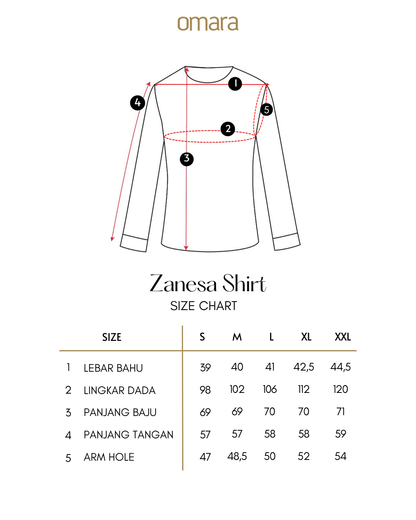 OMARA Zanesa Pleat Panel Shirt | Kemeja Blouse Wanita - Easeé