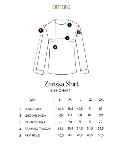 OMARA Zarissa Floral Belted Shirt | Kemeja Blouse Wanita - Easeé