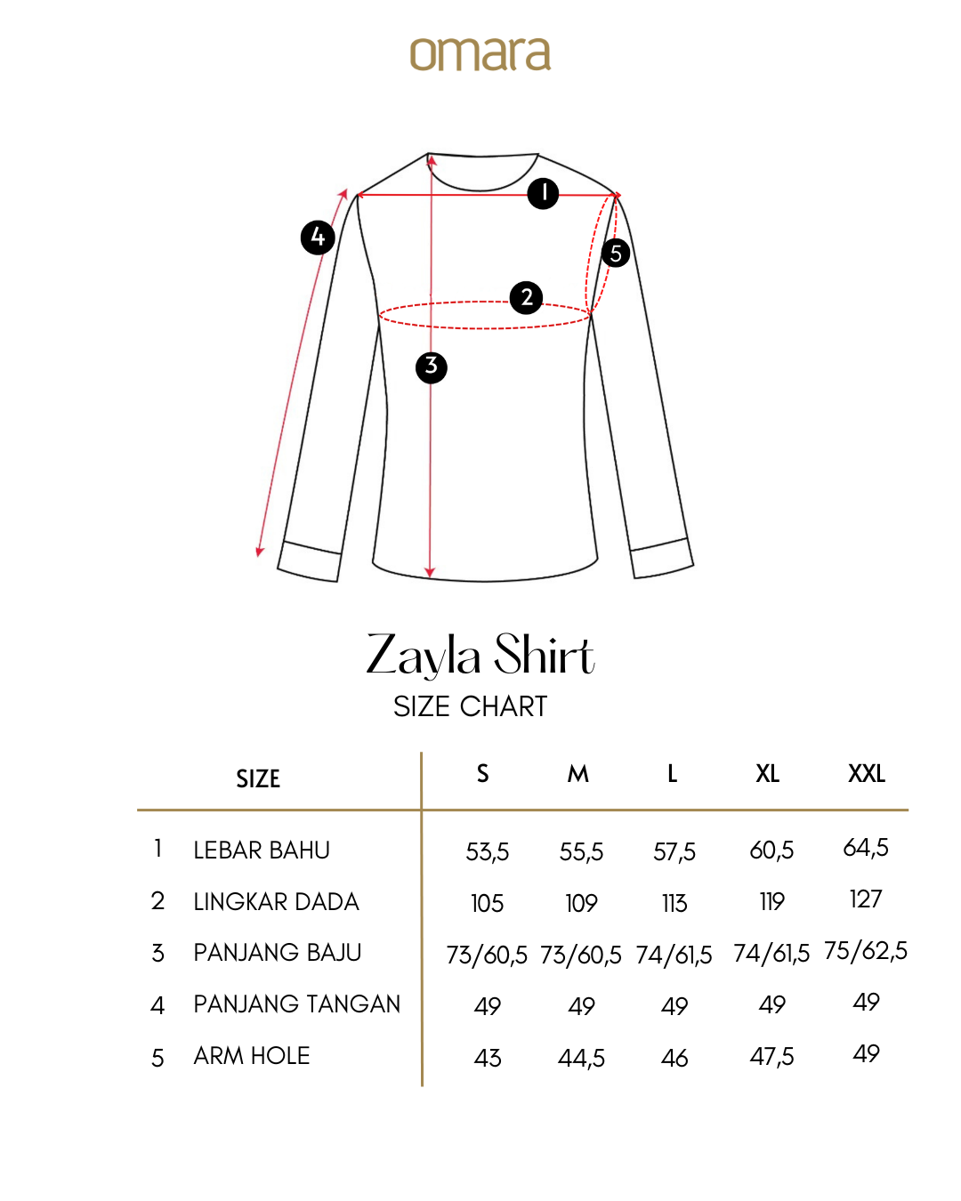 OMARA Zayla Asymmetric Shirt | Kemeja Blouse Wanita - Easeé