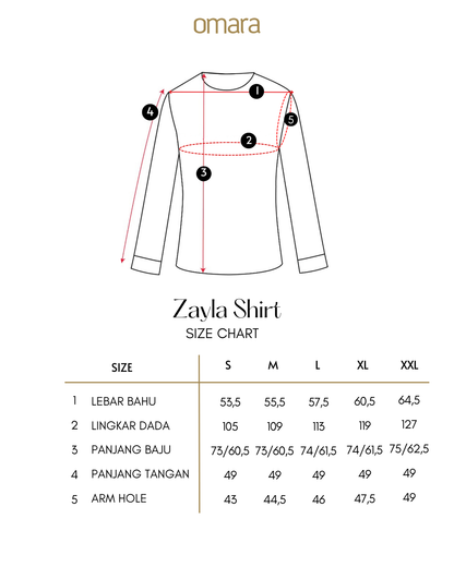 OMARA Zayla Asymmetric Shirt | Kemeja Blouse Wanita - Easeé