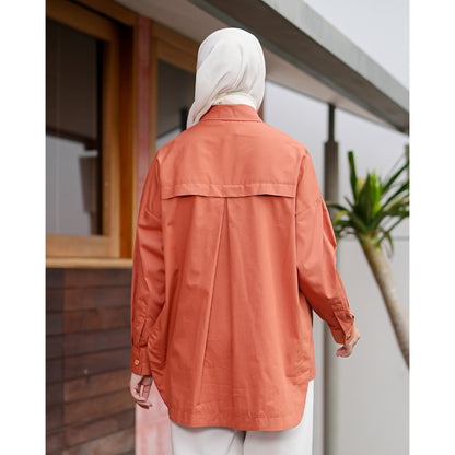 OMARA Fontana Oversized Gold Button Shirt | Kemeja Blouse Wanita