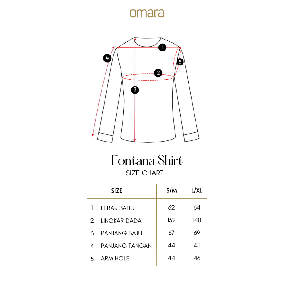 OMARA Fontana Oversized Gold Button Shirt | Kemeja Blouse Wanita